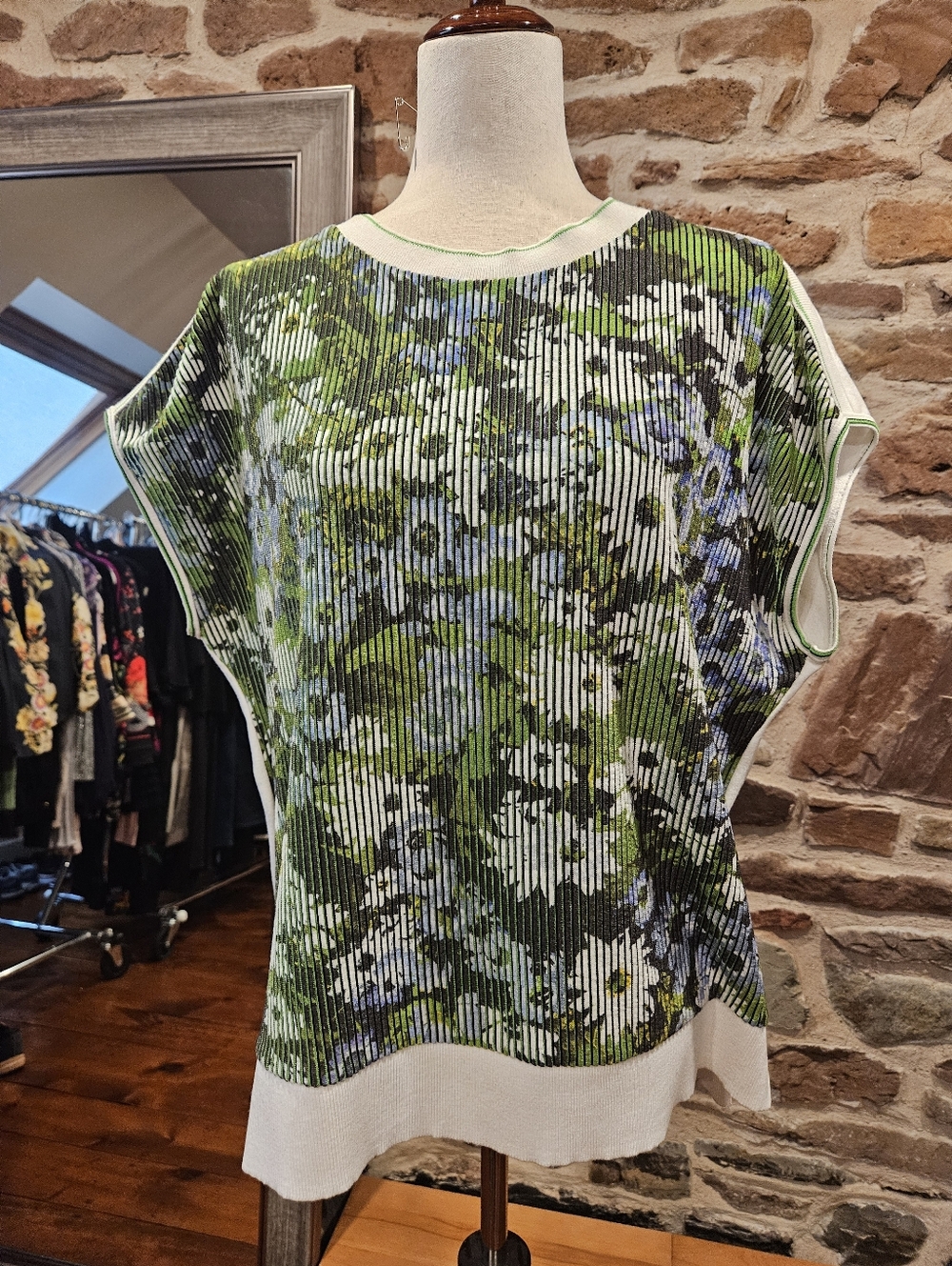 Marc Cain Ribbed Floral Knit Top